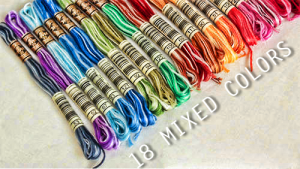 NEW 18 MIXED COLORS #48-#125 ART#117 Winner Embroidery Floss 8.7 yards 6-strands S