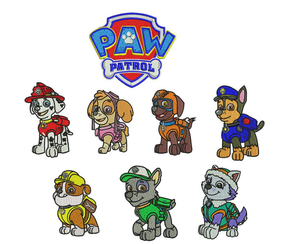 8 Paw Patrol Embroidery Designs